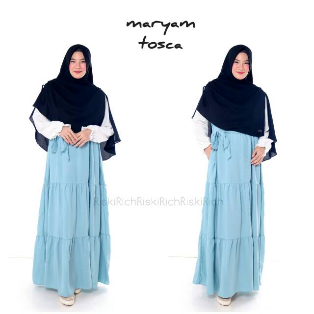 Gamis Maryam bahan Wolly crepe premium