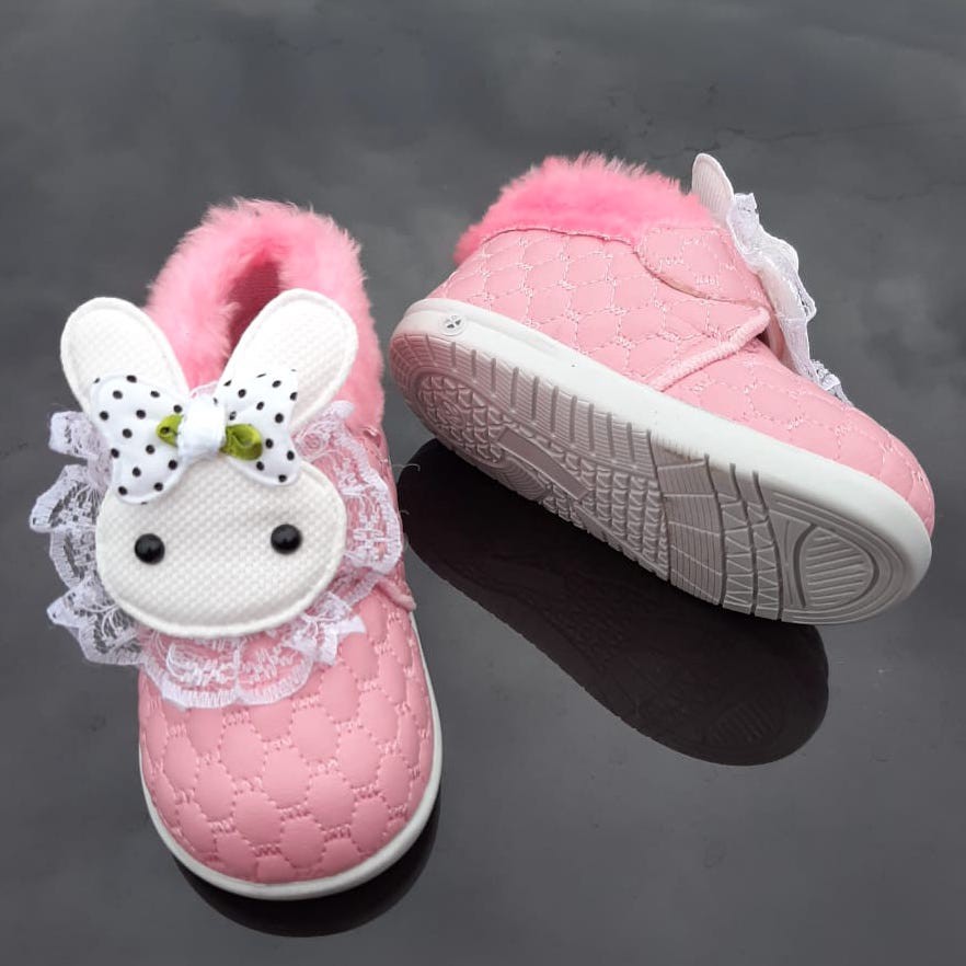 SNP03 Sepatu Pesta Anak Perempuan Bunyi Cit Cit Umur 1 - 6 tahun - Sepatu Boot anak Boneka Kelinci