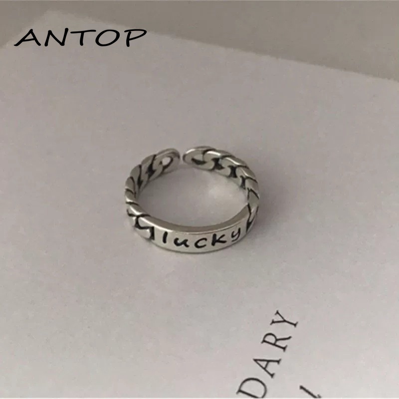 2Pcs Korea Fashion Terbuka Cincin Kepribadian Tren Indeks Cincin Gaya Punk Wanita Perhiasan Minoritas Minimalis Hadiah ANTOP