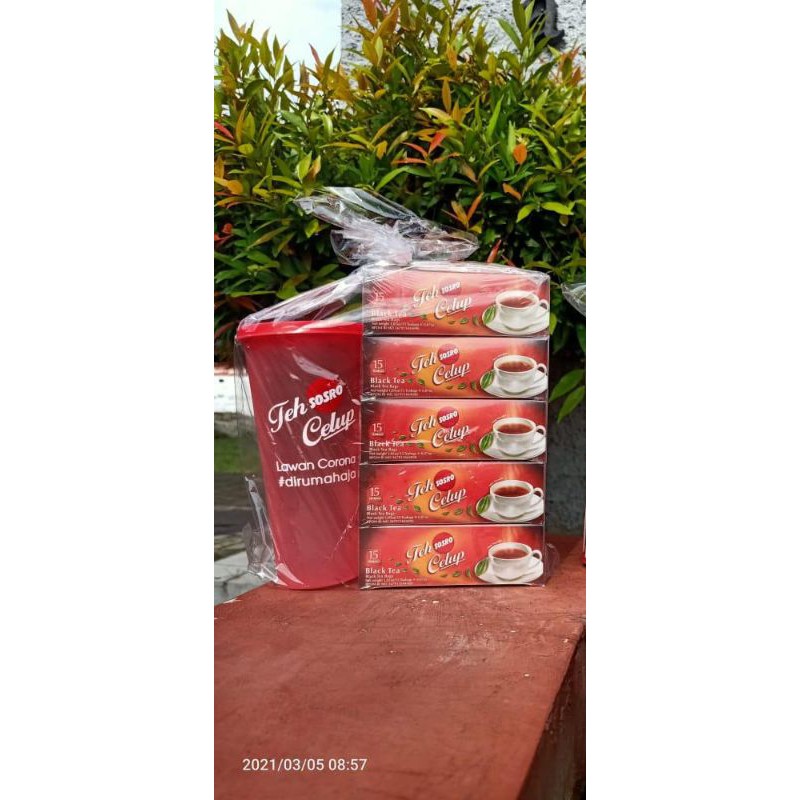 Teh celup sosro isi 15 pcs  5boks hadiah tumbler