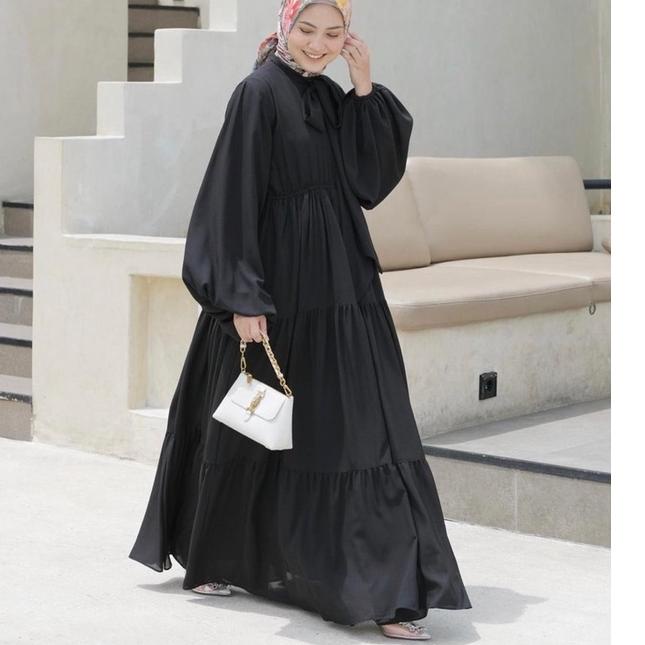 GAMIS BLESIA RUFFLE MAXI MIDI DRESS LENGAN BALON / GAMIS REMAJA LENGAN BALON REMPEL SUSUN {CG.01Jl22