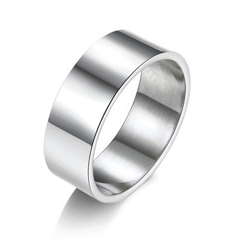 Cincin Titanium Stainless Stell SILVER Polos Anti Karat