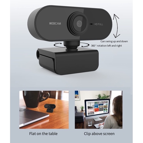 Taffware Webcam HD 1080p Untuk Komputer laptop / PC Desktop tele Video Conference build in microphone Video Conference 1080P with Mic kualitas video jernih Webcam 1080P Full HD Web Camera With Microphone USB Plug Web Cam For PC Computer Mac Laptop