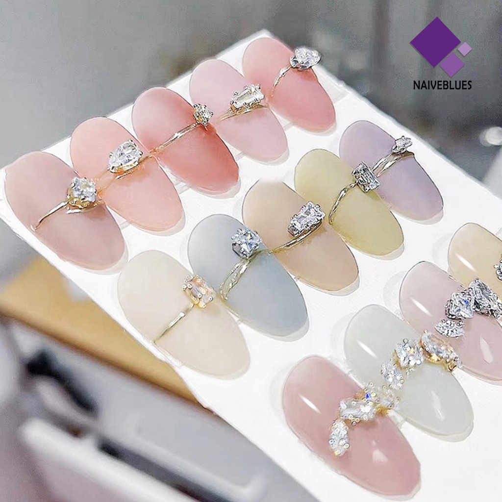 Naiveblue 20Pcs / Set Charms Berlian Imitasi Bentuk Tetesan Air Untuk Dekorasi Nail Art