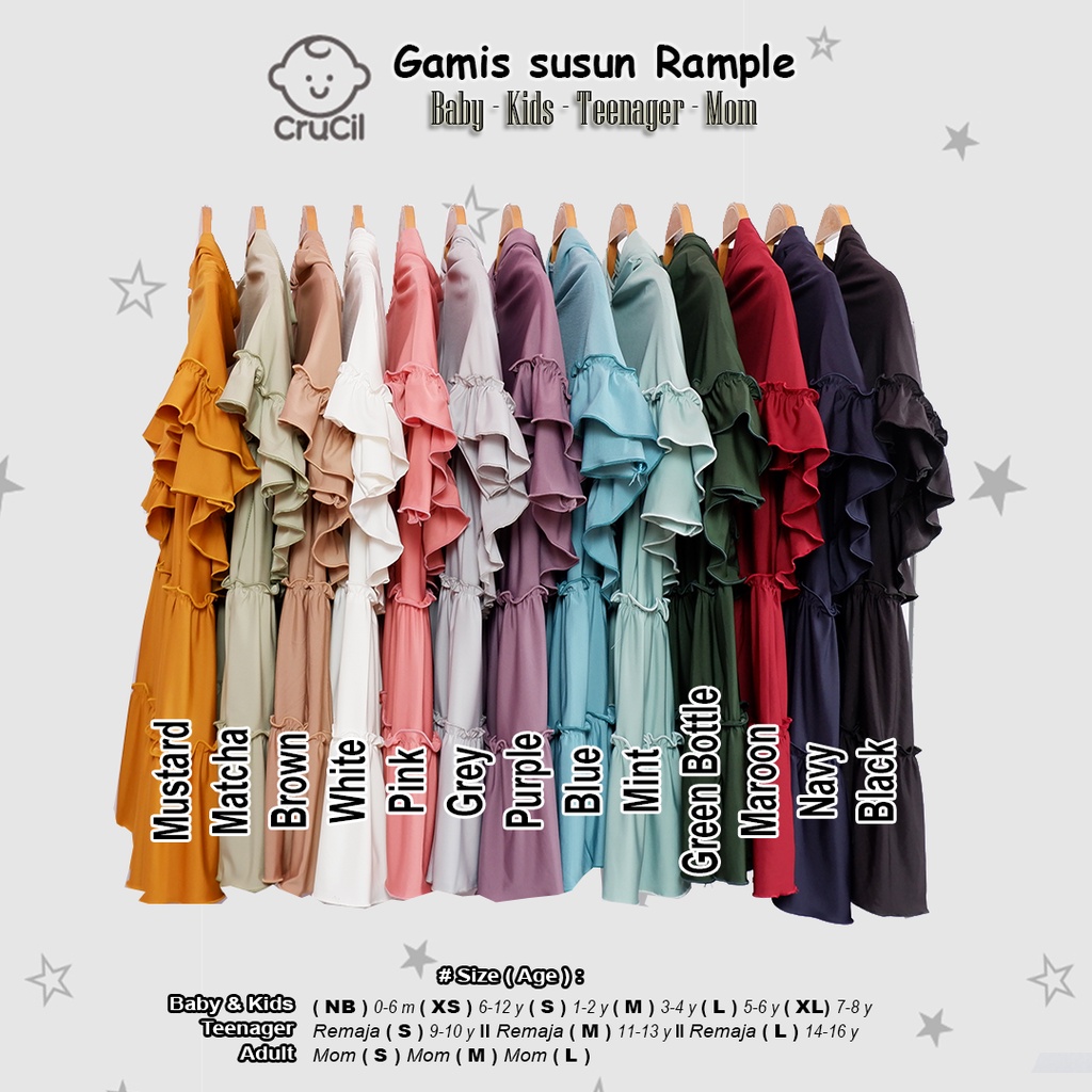 CruCil Factory Baju Gamis Susun Rample Anak (3y - 8y)