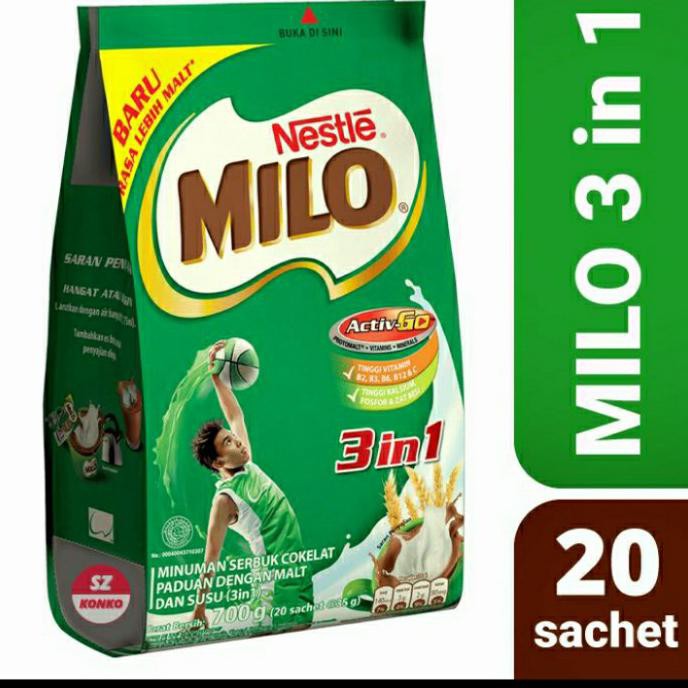 

[[BISA COD]] milo 3 in 1 sachet isi 20 EKSLUSIF Kode 1328
