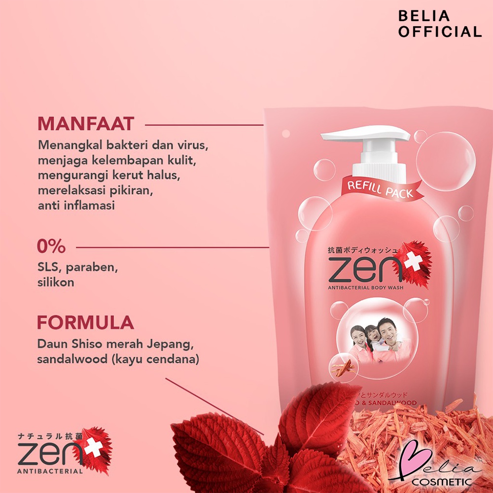 ❤ BELIA ❤ ZEN Antibacterial Sabun Cair Refill &amp; Pump Series 400 ml 500 ml | Sabun Cair | Sabun Mandi | Shinzui | BPOM