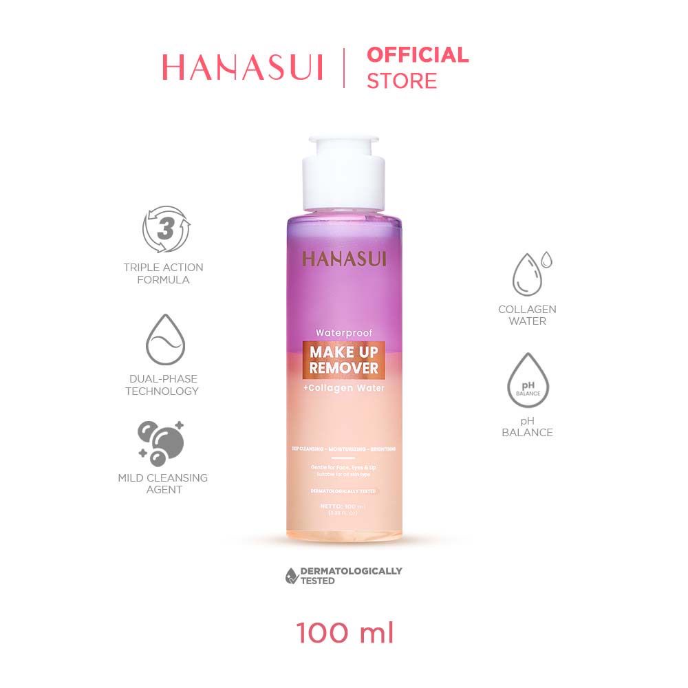 Hanasui Waterproof Make Up Remover + Collagen Water (BPOM)