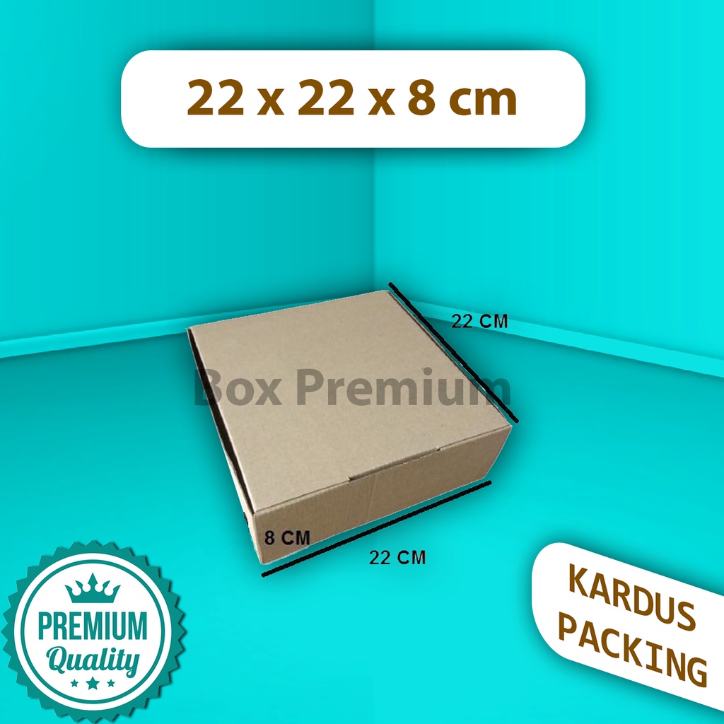 

{ISI 5 pcs} Kardus Dus Box Packing Packaging 22x22x8 cm Kemasan Diecut Baru Polos