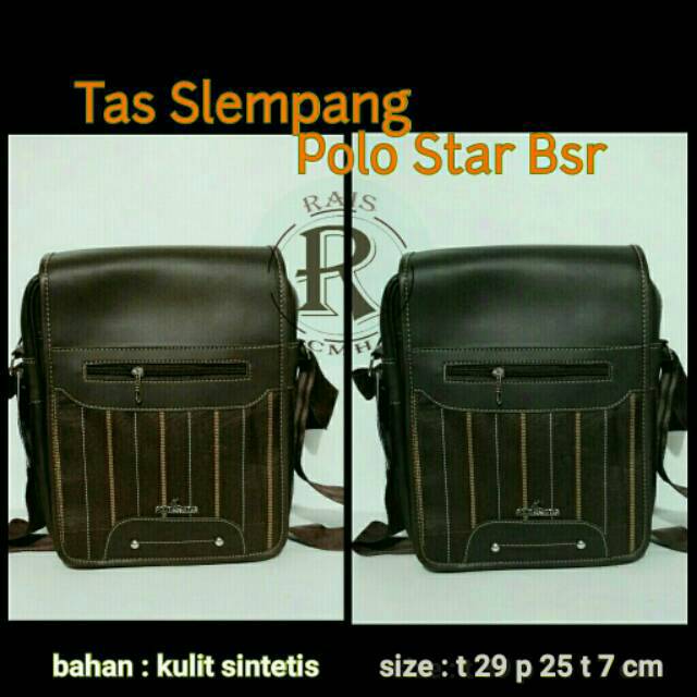 tas slempang pria polo star kulit sintetis besar