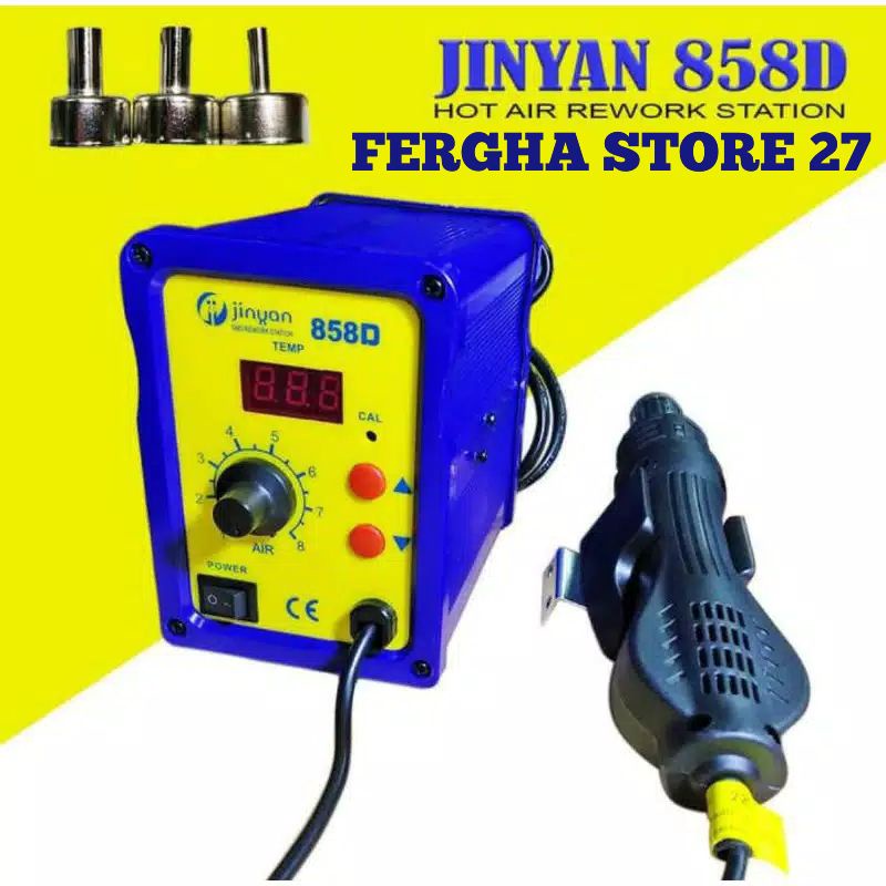 Blower Hot Air Jinyan 858D REWORK STATION SOLDER UAP - Blower Jinyan 858 Digital Otomatis Ori