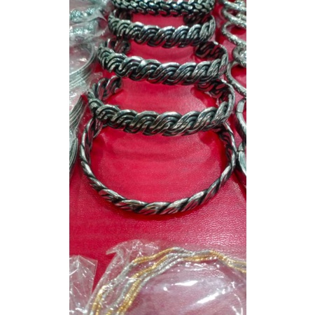 Gelang Gelang dewasa Gelang anak Gelang Cowok aksesoris Besi putih Asli ternate