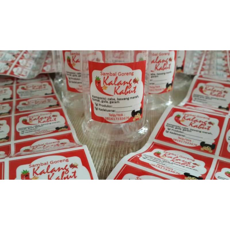 

cetak stiker vinyl tebal tahan air / print label sticker set meteran A3 logo toko kemasan