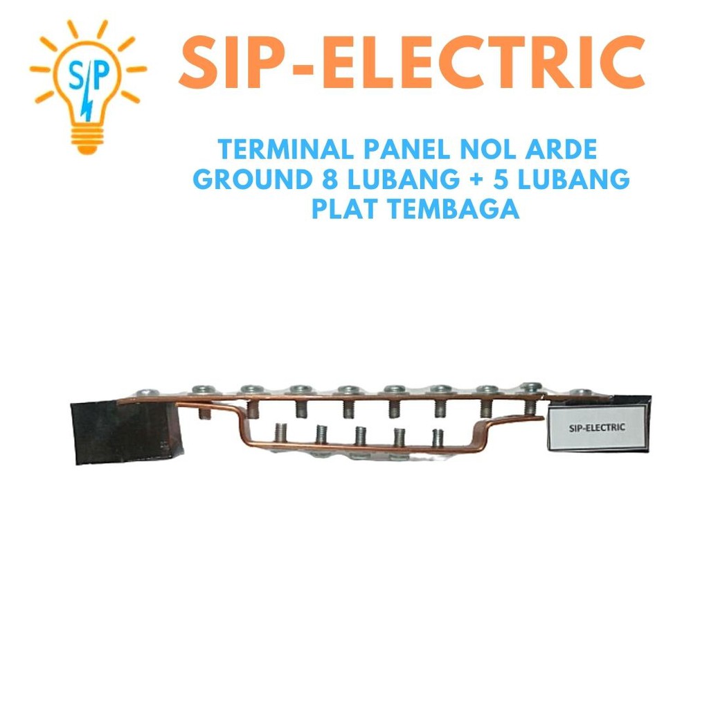 Terminal Panel Nol Arde Ground 8 Lubang + 5 Lubang Plat Tembaga