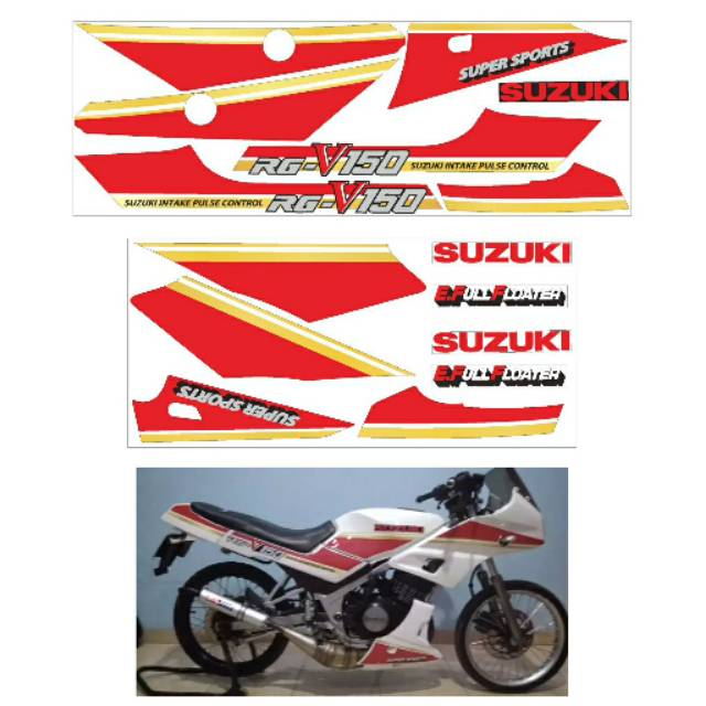 STIKER STRIPING LIST STANDART SUZUKI RGV 150 MERAH
