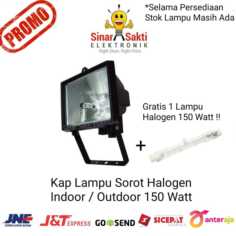 Kap Lampu Sorot Halogen Indoor Outdoor 150W 150 Watt Tembak Stick Stik Panggung