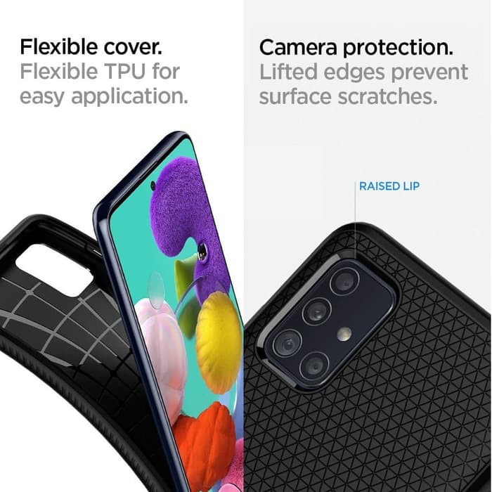 Case Samsung Galaxy A51 / A71 Spigen Liquid Air Softcase Black Casing