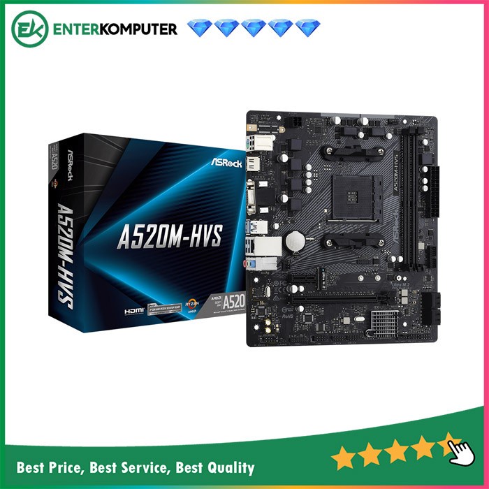 ASRock A520M-HVS (AM4, A520, DDR4, USB 3.2, SATA3)