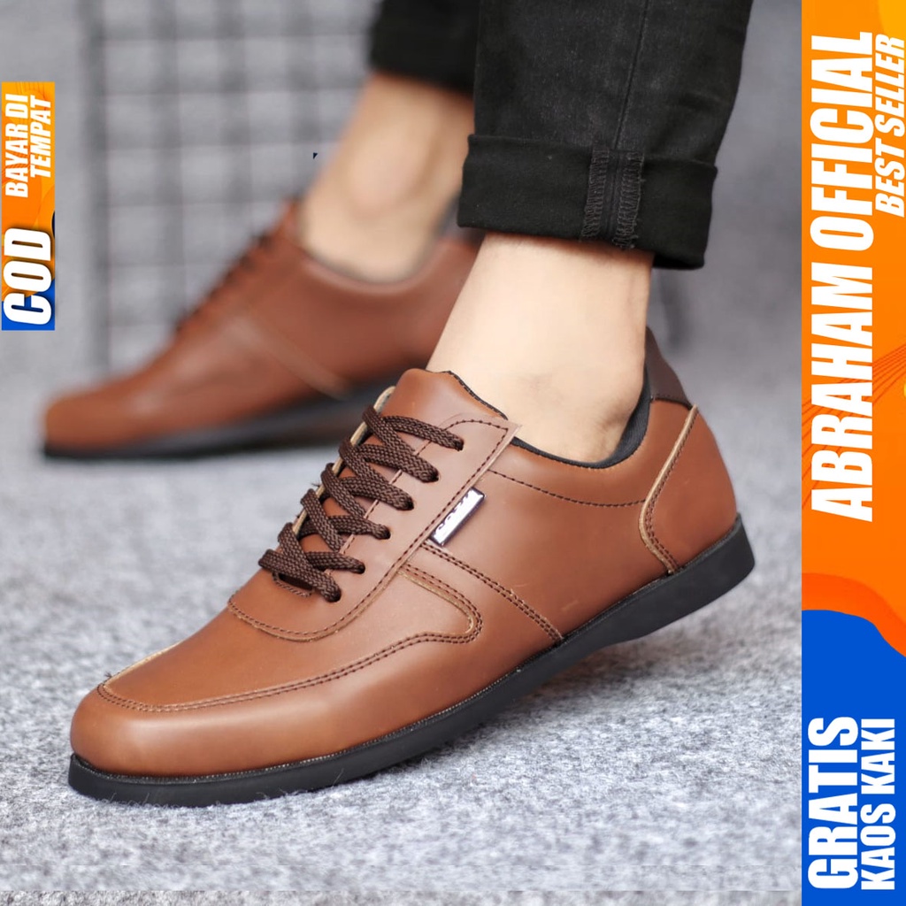 ABRHM COSENZA Sepatu Formal Casual Pria Kerja Cowok Kulit Pu Original