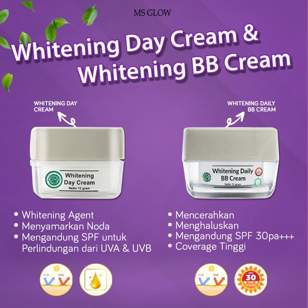 MS GLOW WHITENING DAY CREAM WHITENING DAILY BB CREAM MS GLOW ORIGINAL 100% DAY CREAM MS GLOW WHITENI