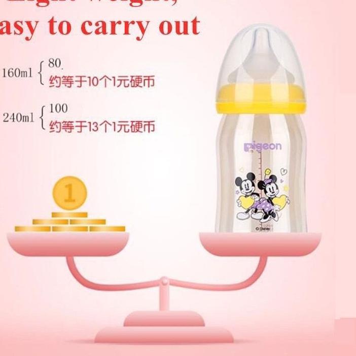 ♥ Pigeon Disney 160ml 240ml Botol Susu PPSU Wide Neck Mickey Minnie Pooh Snoopy ✽