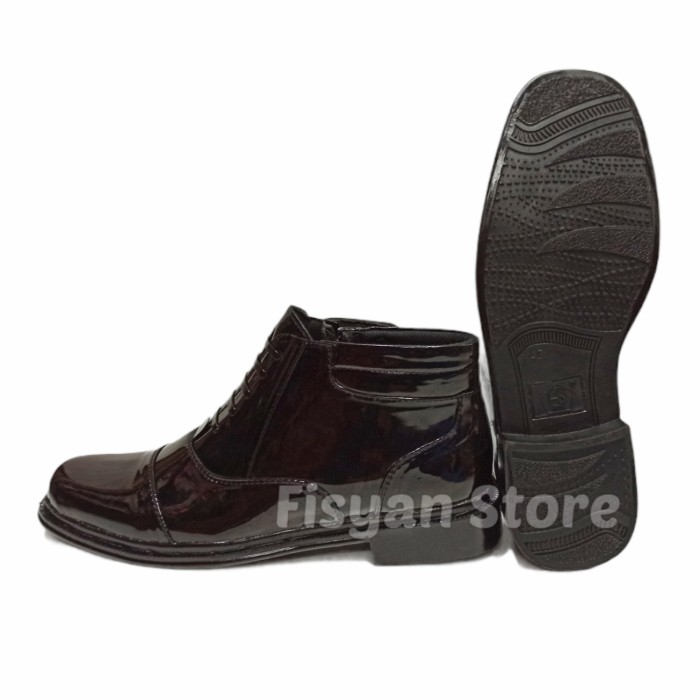 Sepatu PDH Sleting Hitam Mengkilap AS 095