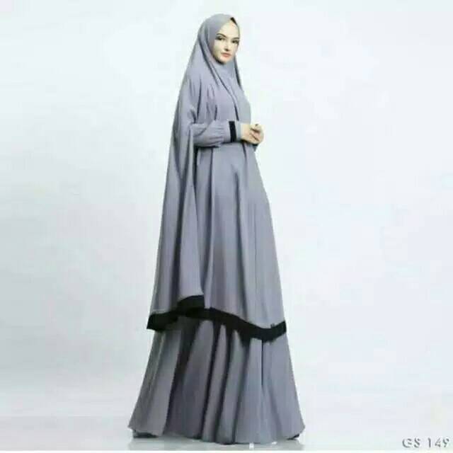 Set gamis syar'i madina gamis busui bahan moscrepe jumbo