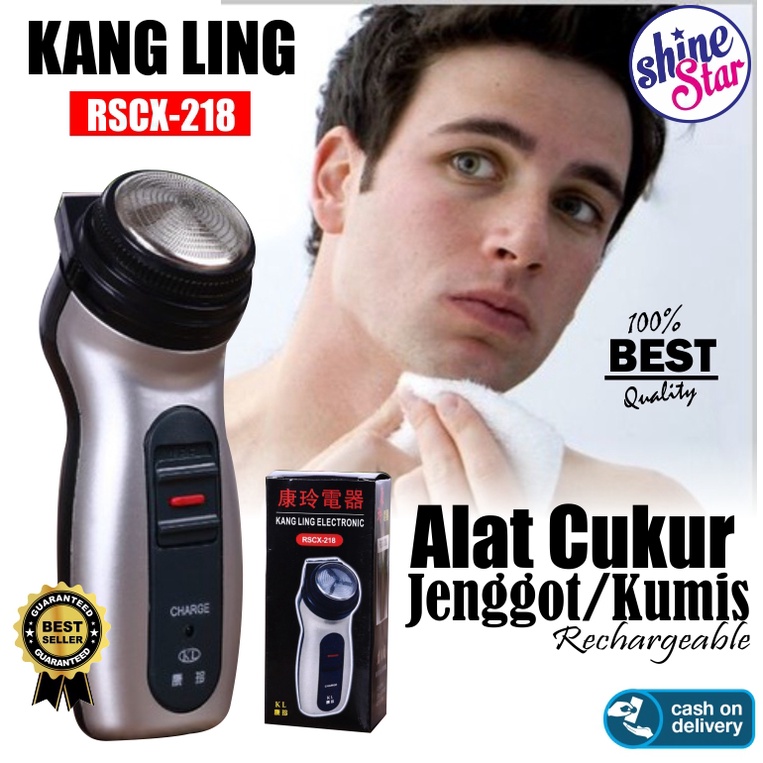 SHINE STAR - [COD/BAYAR DITEMPAT] Alat Cukur Jenggot Elektrik - Shaver KANG LING Electronic RSCX-218 / NS 216 Rechargeable Alat Cukur Kumis dan Jenggot Brewok / Alat Cukur Rambut Happy King - Warna Random