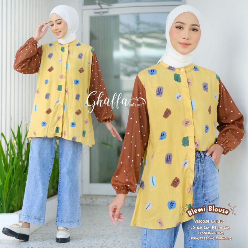 BELIZA BLEMI KIVI DILRA JAVAS KENAI KIMIKO LINSKI MIMA NAVIVA NEINA PAKITA PINTA REIVE RUMI POPITA ROMERI SYANINA BLOUSE BY GHAFFA | BAJU ATASAN BLOUSE JUMBO PREMIUM MOTIF POLKADOT BUNGA ABSTRAK OOTD KOREA STYLE KEKINIAN-Blemi