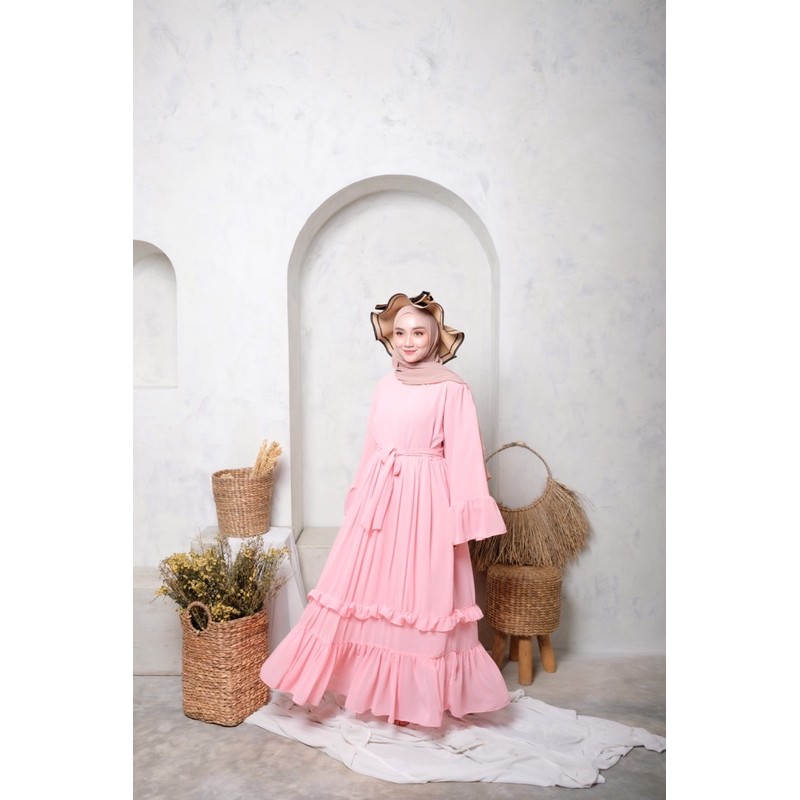 hawla dress ceruty babydoll cantik elegan