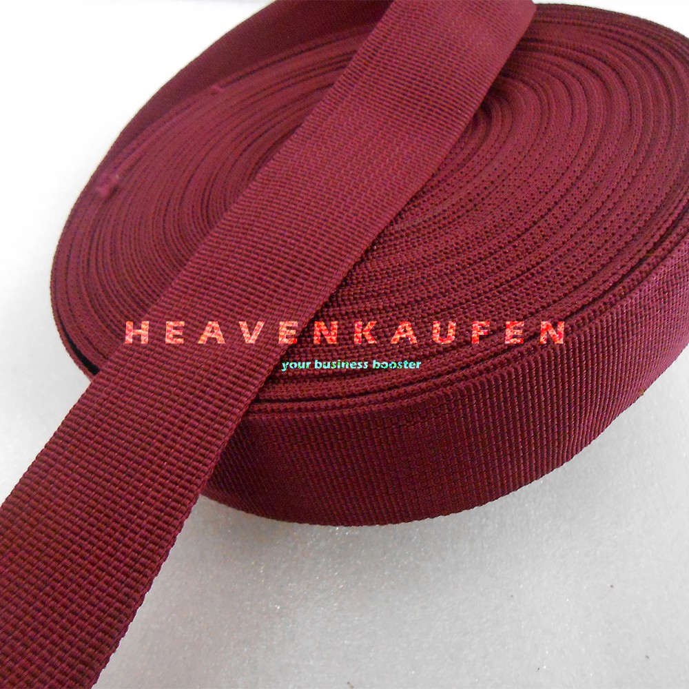 Webbing Tas Warna Merah Hati / Maroon Lebar 3,8 cm Meteran Murah