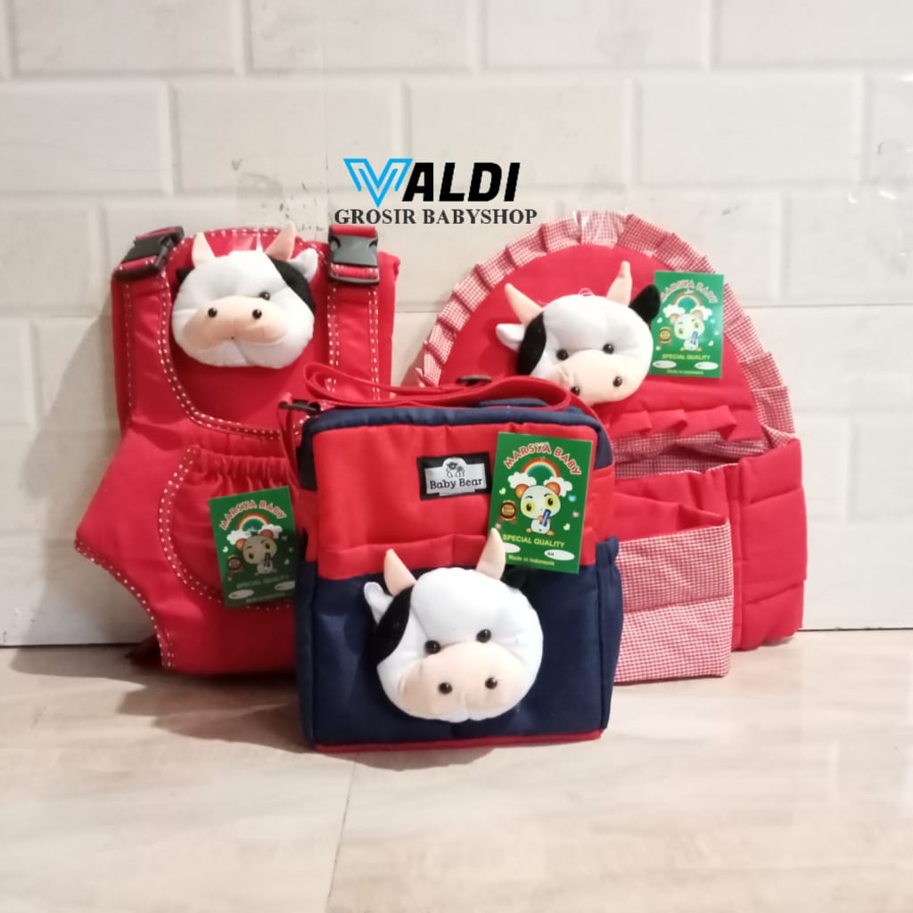 Paket Hemat ( 3 in 1 ) Tas Bayi Sapi Gendongan Bayi Sapi Gendongan Ransel Bayi