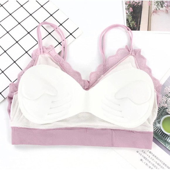 Gobra ♕ PW103 Sport Bra Wanita Tanpa Kawat Yoga Olahraga Fashion Wanita Renda Seksi Import COD