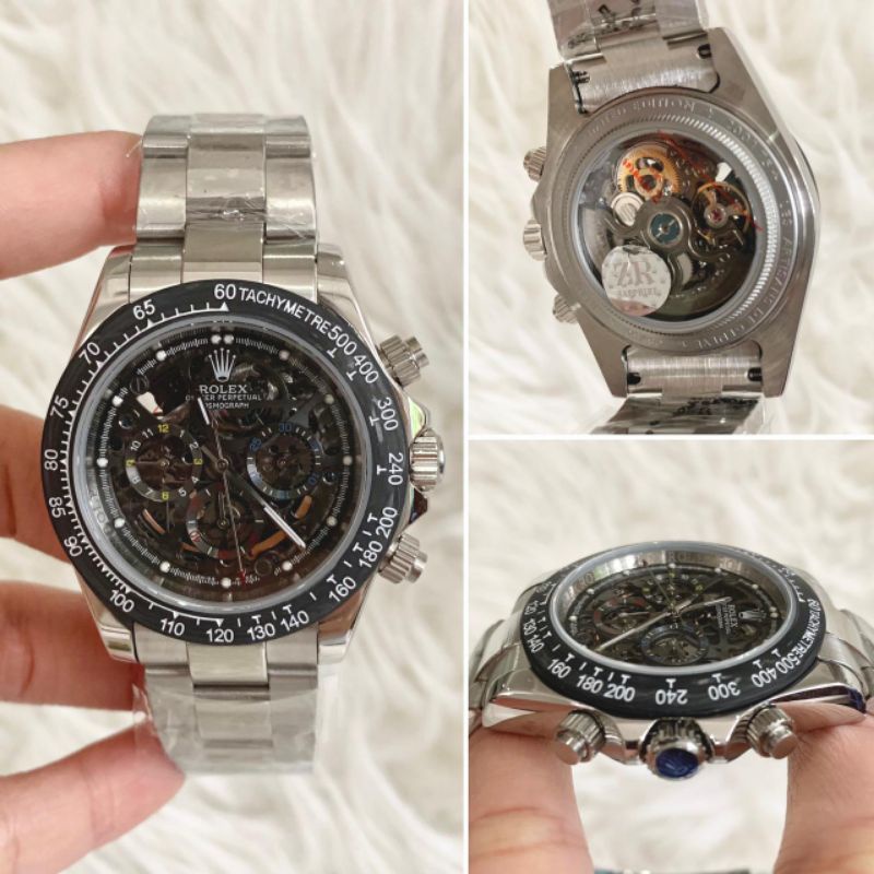 JAM TANGAN PRIA ROLEX DAYTONA SKELETON JARUM AKTIF | AUTOMATIC | JAPAN MOVEMENT | BESTCOPY