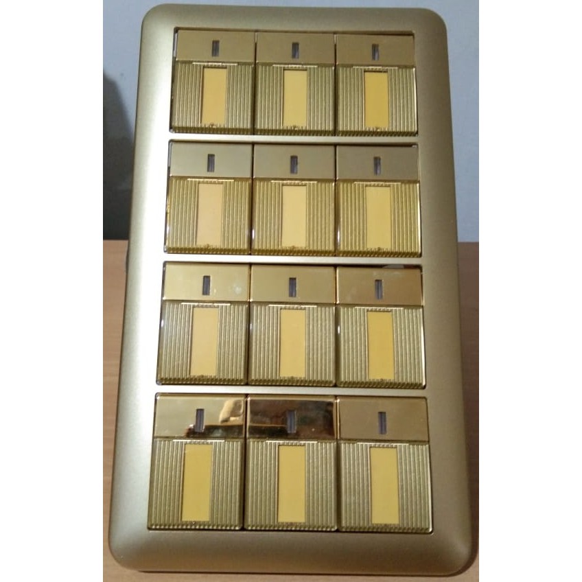 Saklar 12 Gang Warna Gold "Cosmo Art" PANASONIC