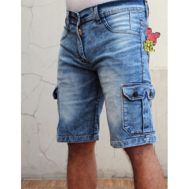 Celana Pendek Jeans Kargo Cargo Jeans terbaru Fashion Pria Original Celana Pendek Pria Jeans Model Cargo / Clana Short Pants Denim Cowok Premium 28 33