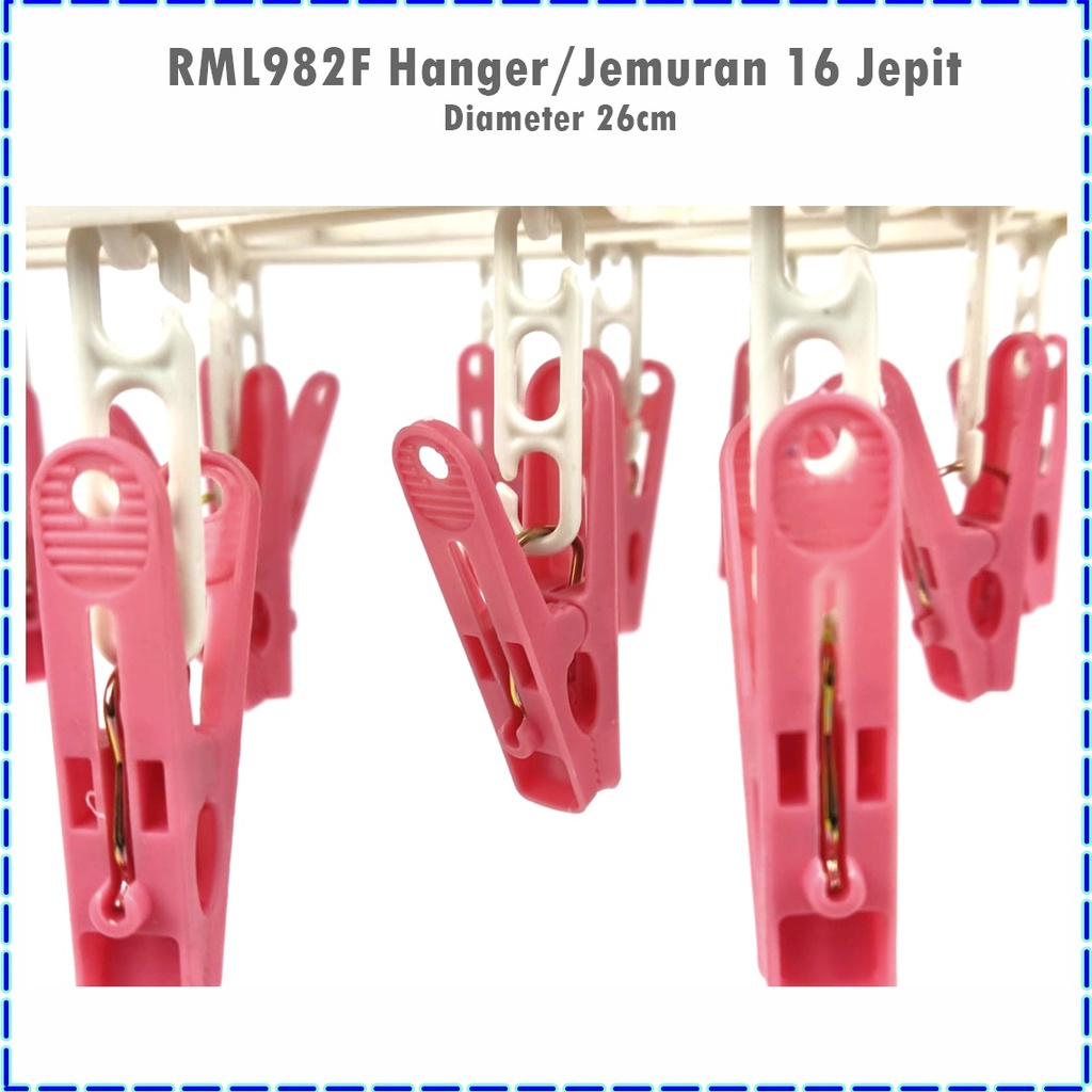 RML982F Hanger/Jemuran Baju 16 Jepit