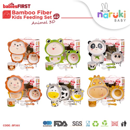 BabiesFirst Bamboo Fiber Kids Feeding Set Animal 3D Edition Series 02 BF505