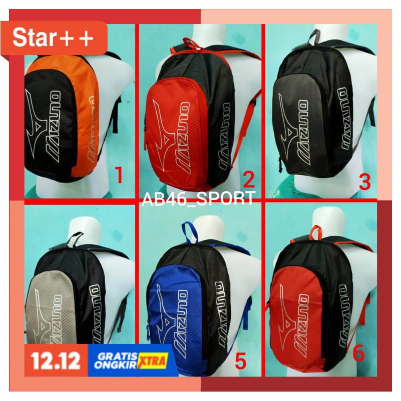 Tas Pria Sport Praktis Olahraga Awet Kuat Tebal Tas Mizuno Ransel Gendong Olahraga Shopee Indonesia