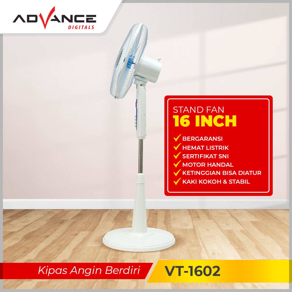 【Garansi 1 Tahun】Advance Kipas Angin Stand Fan 16 inch VT-1602