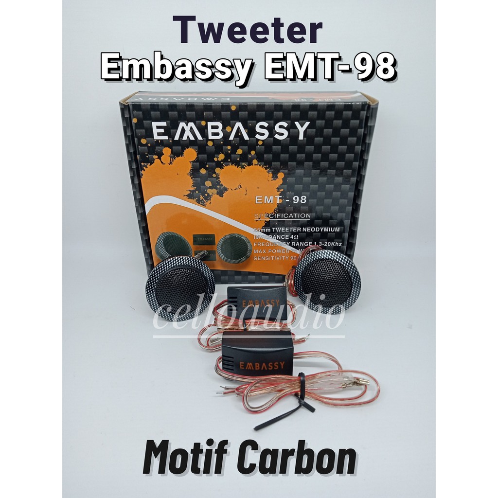Speaker Tweeter Embassy EMT-98 Tweeter EMT 98 Mobil Motif Carbon
