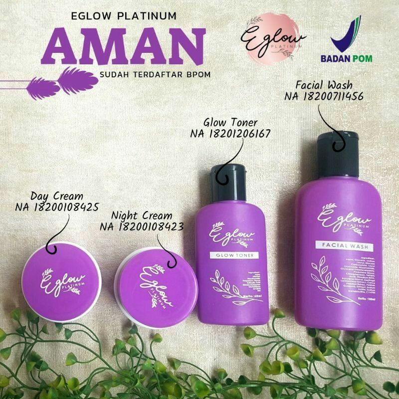 eglow platinum/skincare termurah bpom/skincare eglow platinum