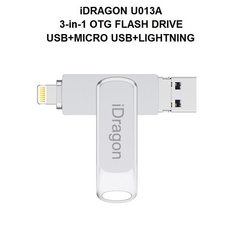 AKN88 - iDRAGON U013A - 3-in-1 Mini USB OTG Flashdrive 32GB Capacity