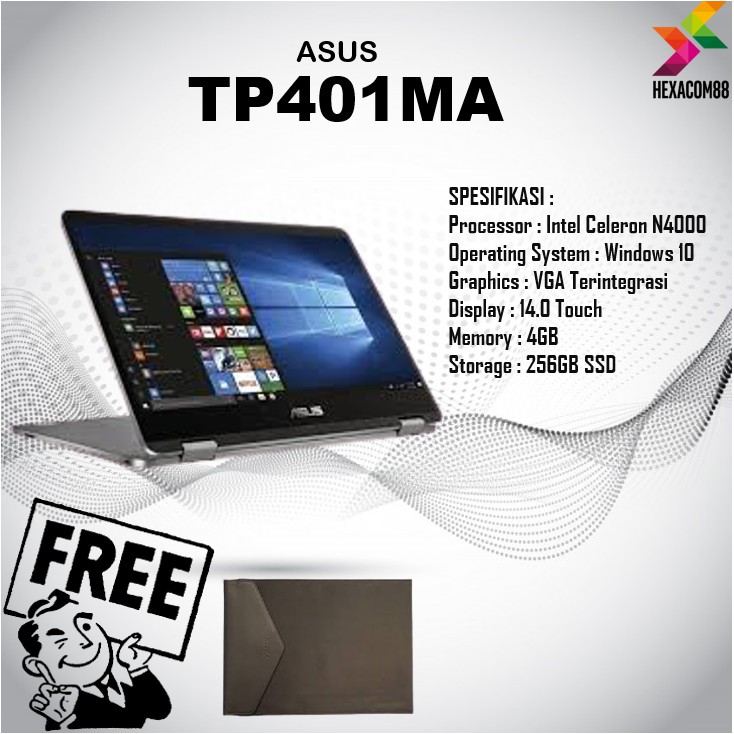 Laptop ASUS Vivobook Flip TP401MA-BZ201T | N4000 4GB