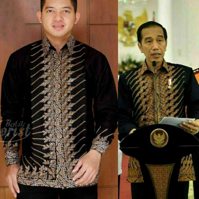 Terlaris Hem Batik Panjang Jokowi Hrb026 Batik Pekalongan