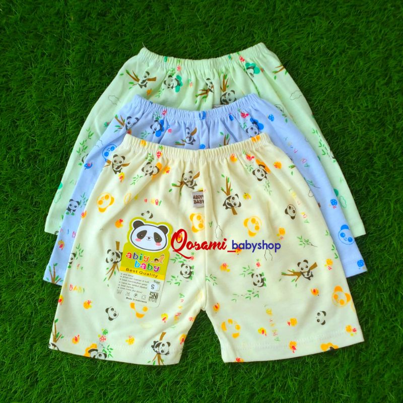 ABIY BABY WARNA 3 pcs Celana Pendek Motif Uk S, M, L, XL SNI