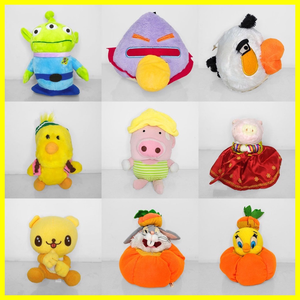 Mainan Anak Koleksi Boneka Campur Karakter Binatang Disney Angry Bird Birds Ayam Babi Burung Kelinci