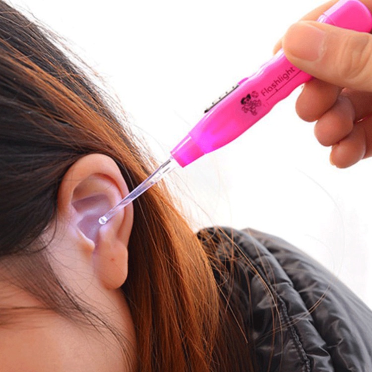 Sendok telinga/Pembersih telinga/Dengan lampu LED/Alat pembersih telinga anak (B13)