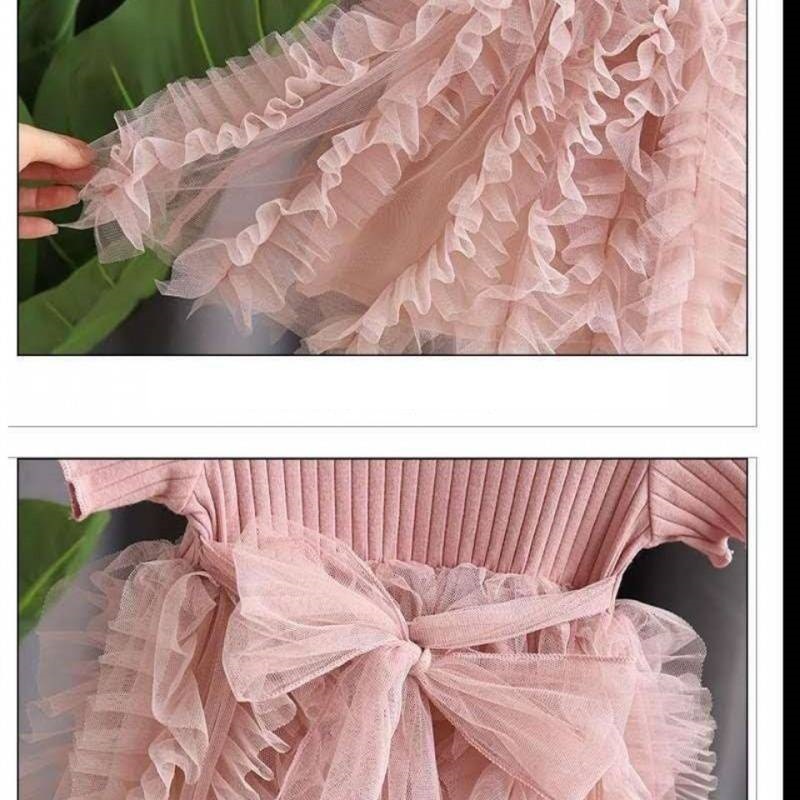 DR131-Dress Anak Bayi Perempuan Simple Rumbai Elisa-6