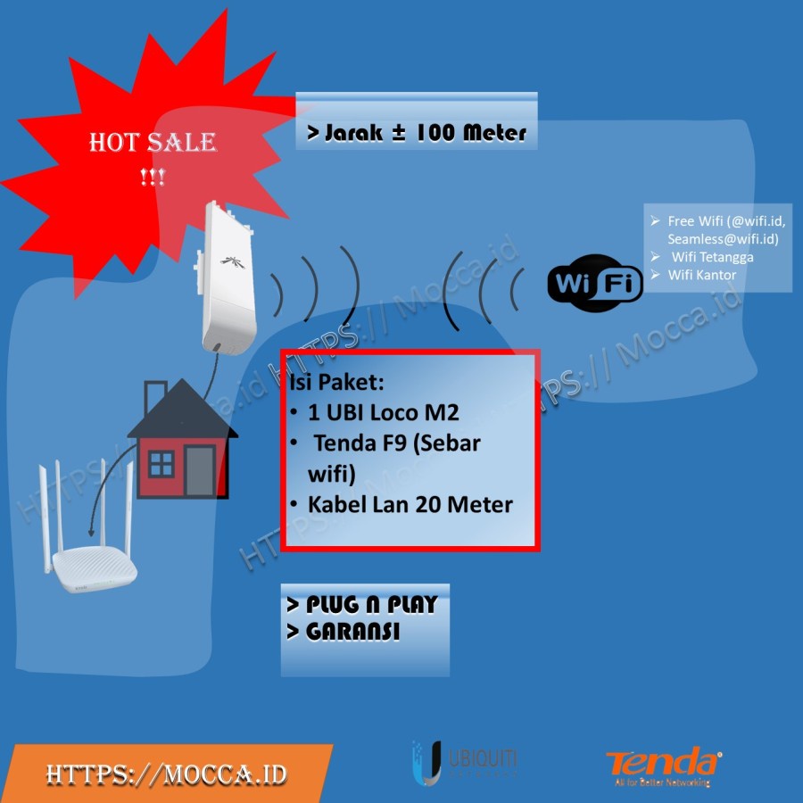 Paket Ubi Loco M2 & Tenda F9 Nembak Wifi